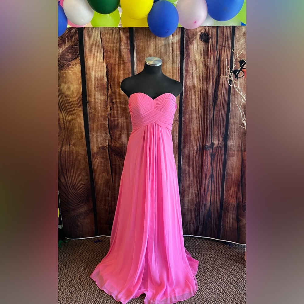 Strapless pink floor length formal homecoming prom dress size Small GLS